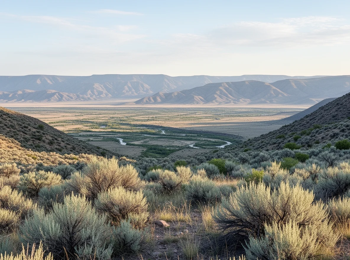 High-desert valley-edge landscape in Valencia County, New Mexico