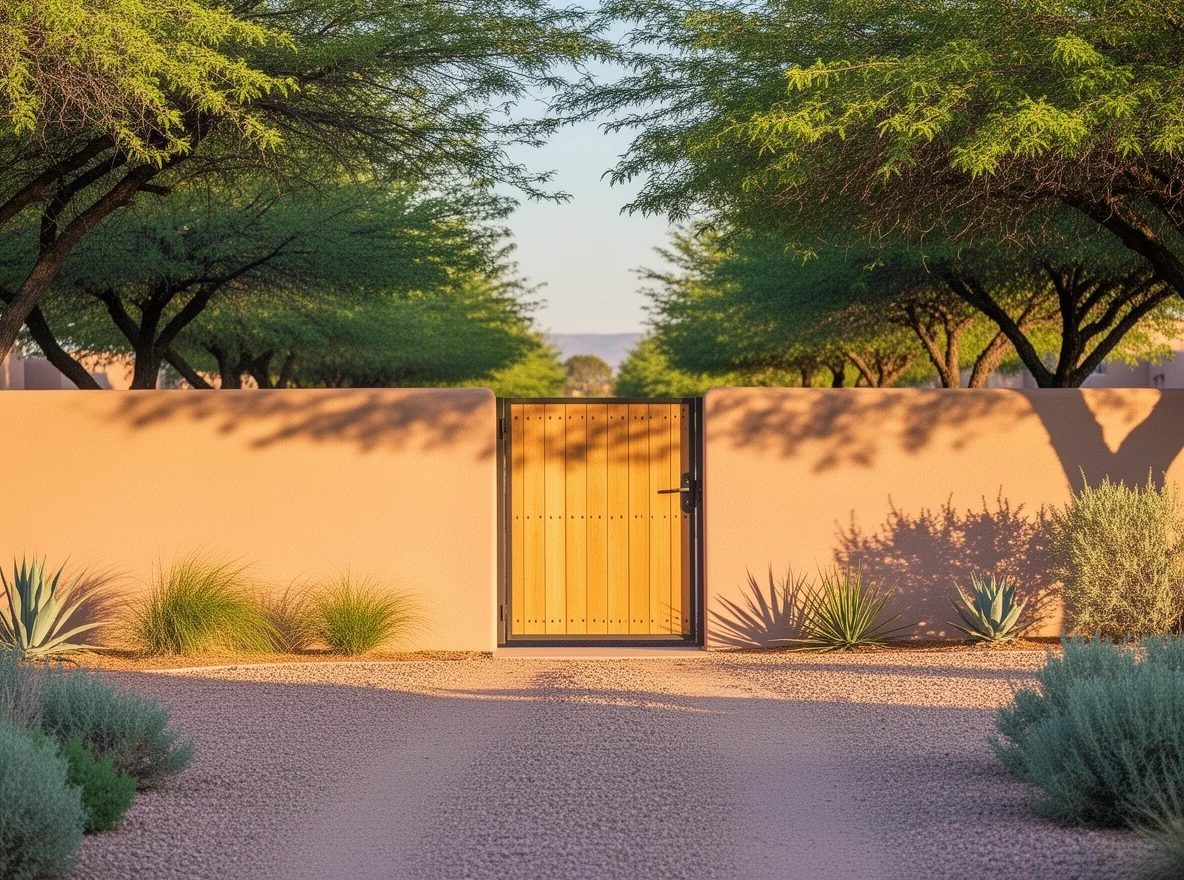 Gated entrance and curb appeal on a Los Ranchos larger-lot property