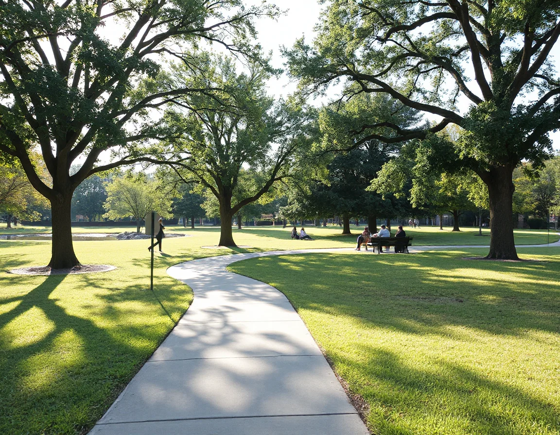 Walking path through a Bartlesville park
