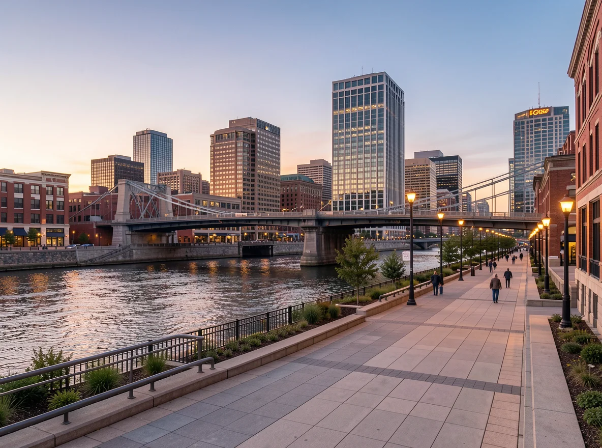 Cincinnati skyline and riverfront