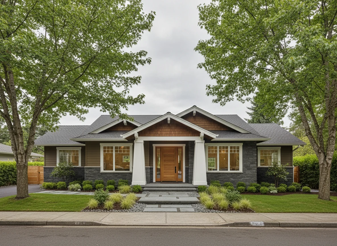 Modern craftsman home exterior in Bellevue