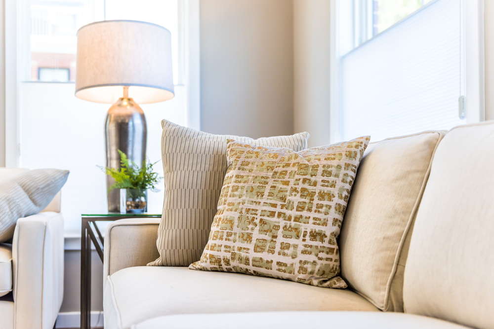 living room with neutral colors