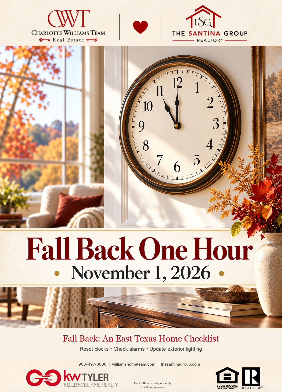 Fall Back on November 1: An East Texas Home Checklist
