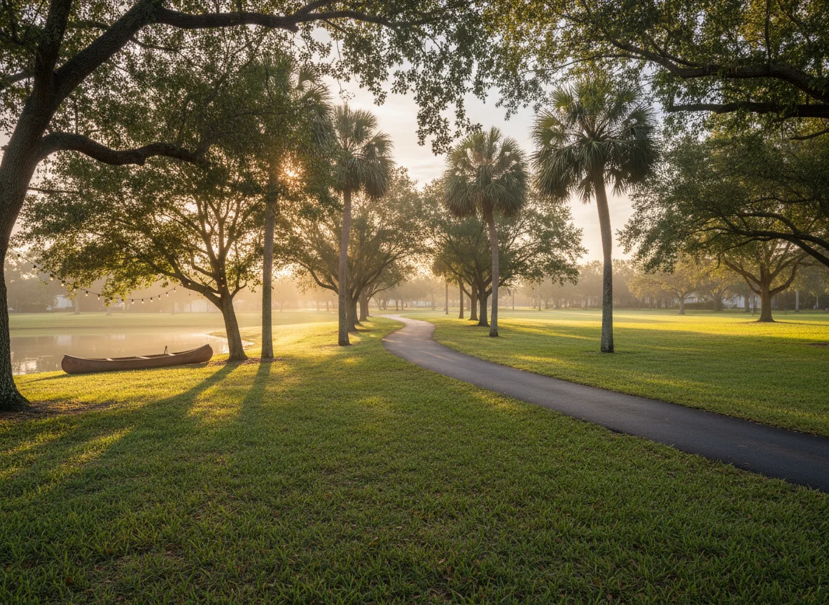 Neighborhood park and walking path in Davie, Florida