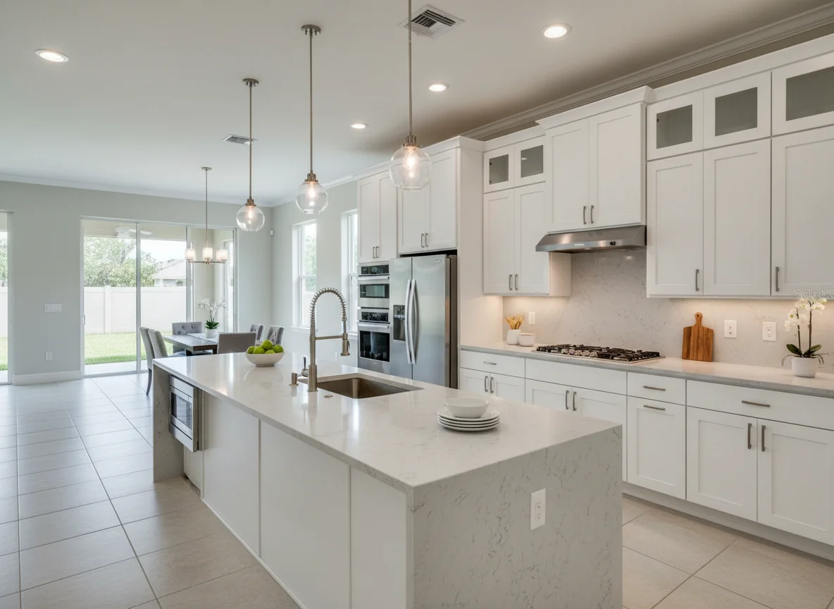 Renovated kitchen staged for resale in Pembroke Pines