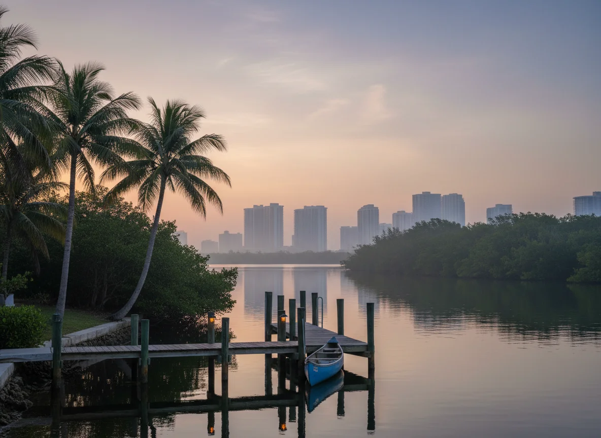 Intracoastal waterway and skyline in Fort Lauderdale