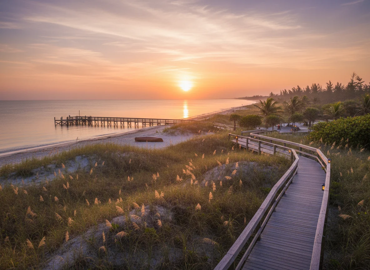 Sunrise on the shoreline near Hollywood, Florida