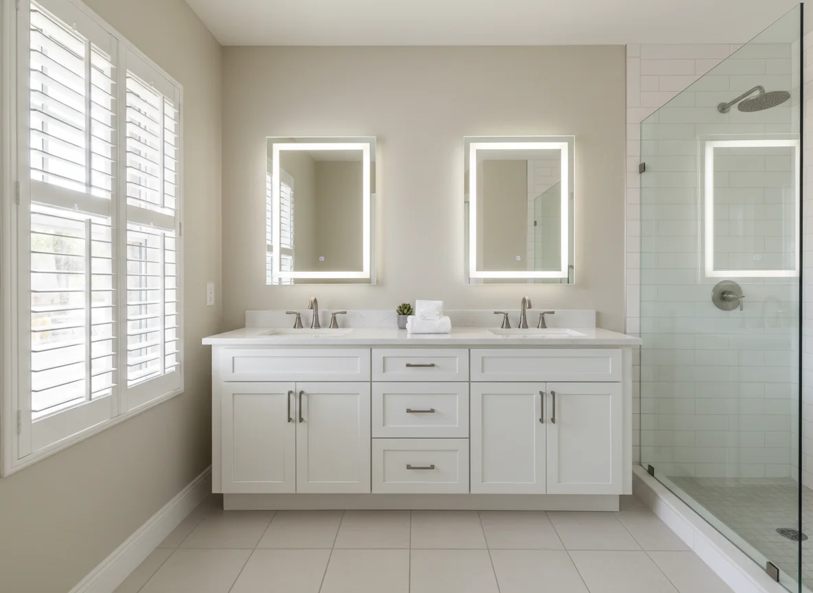 Clean updated bathroom with modern fixtures