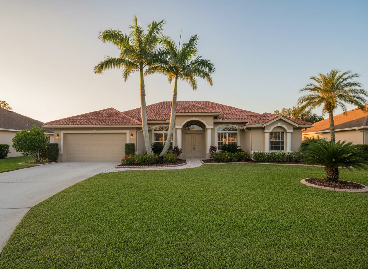 Suburban home exterior in Davie, Florida