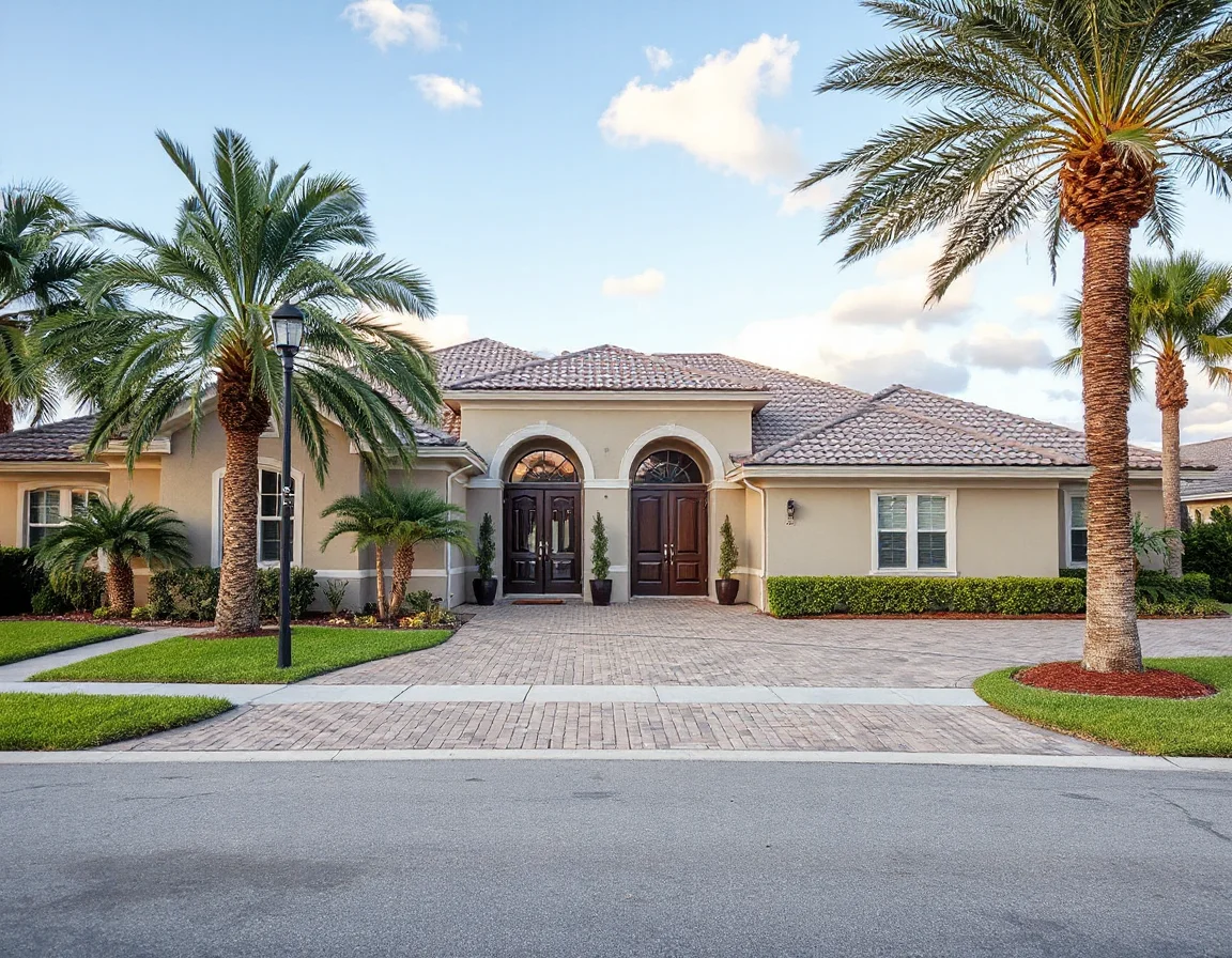 Well-maintained Plantation home exterior with tropical landscaping