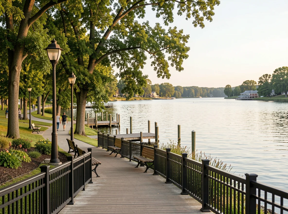 Lakeside scene in Milford, Iowa