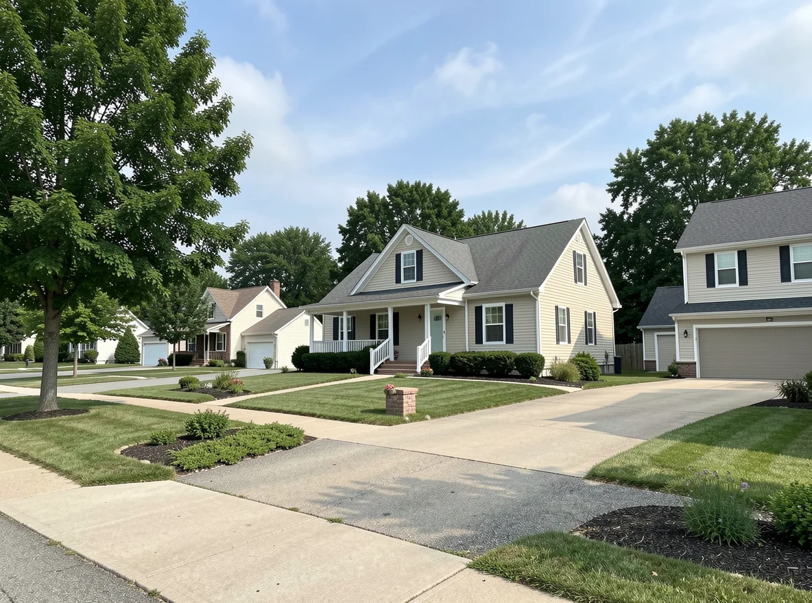 Rural streetscape in Ruthven, Iowa