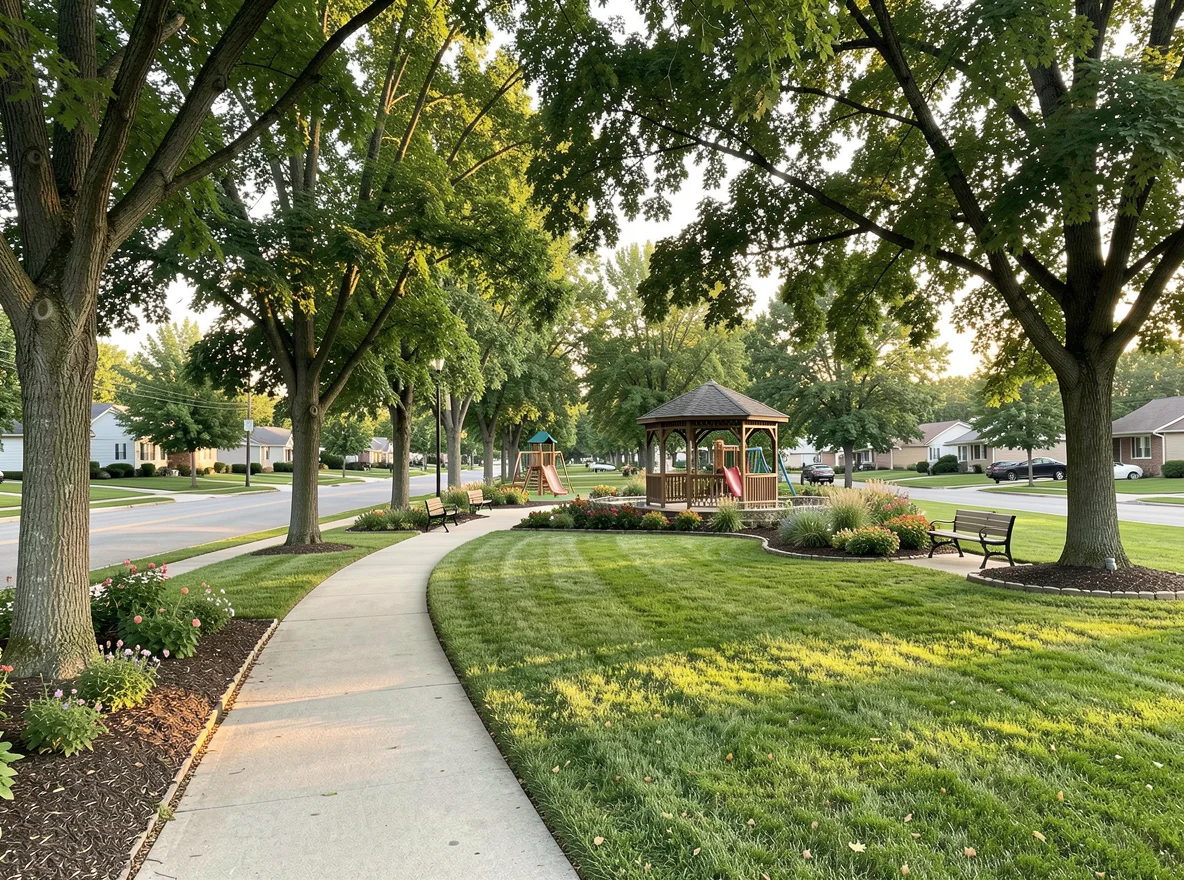 Neighborhood and park setting in Okoboji