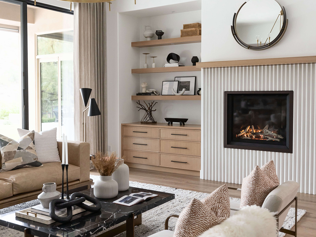 Inviting minimalist room with plants and layers