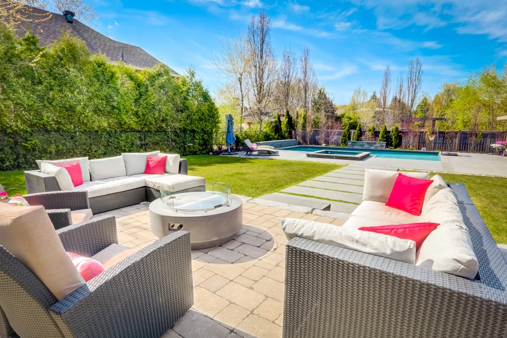 luxury terrace garden area