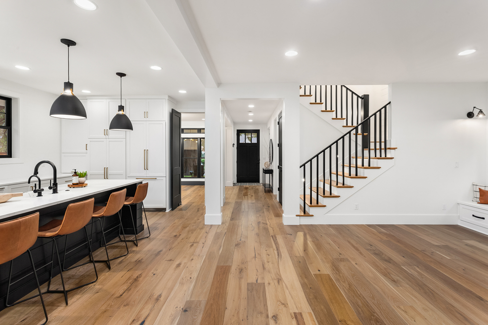 Open floor plans kitchen and living room