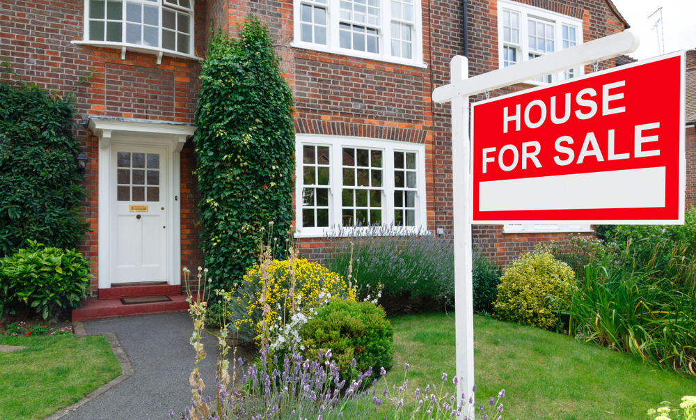 house with a house for sale sign