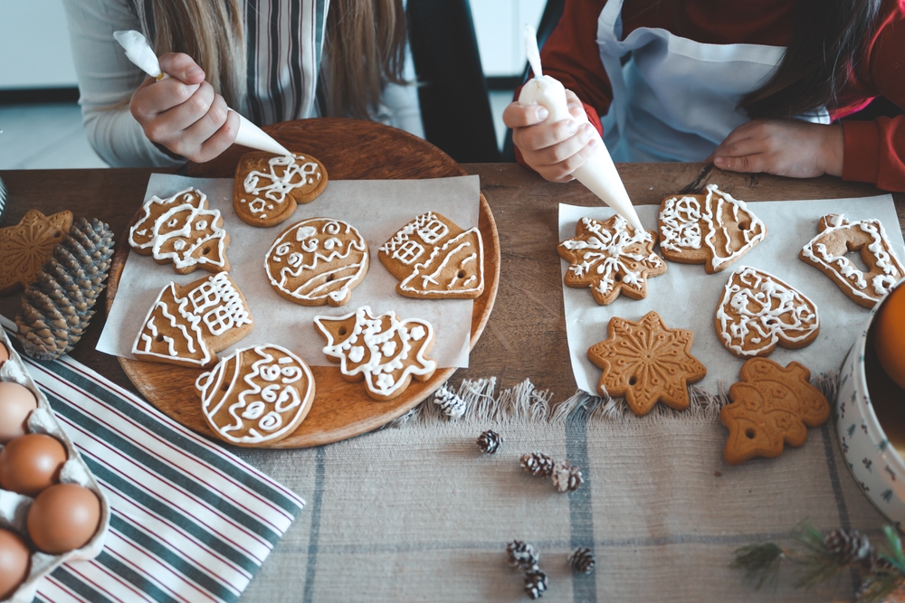 girls baking cookies