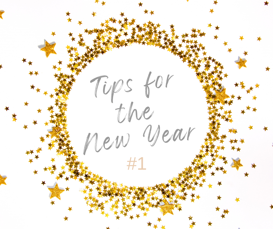 New Year Tip with gold sparkly glitter