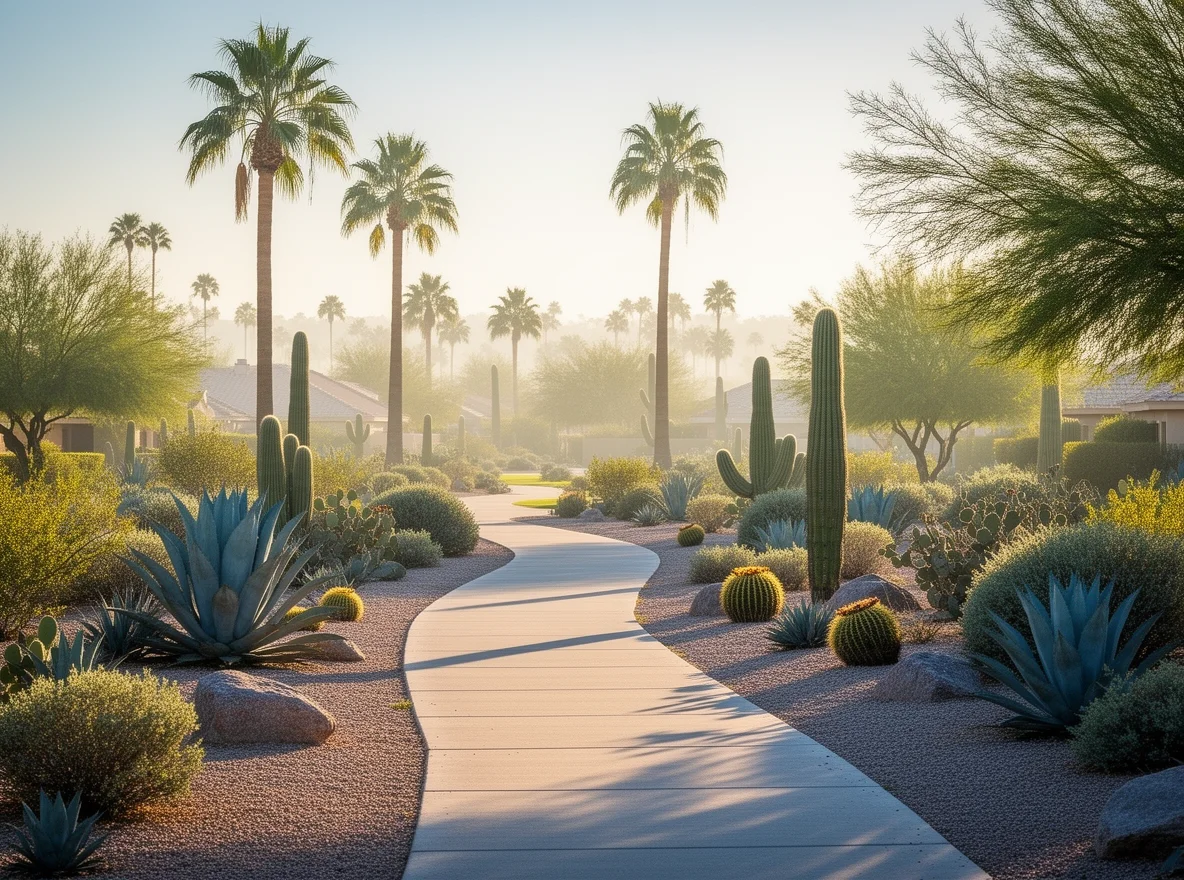 Greenbelt path and desert landscaping in Litchfield Park