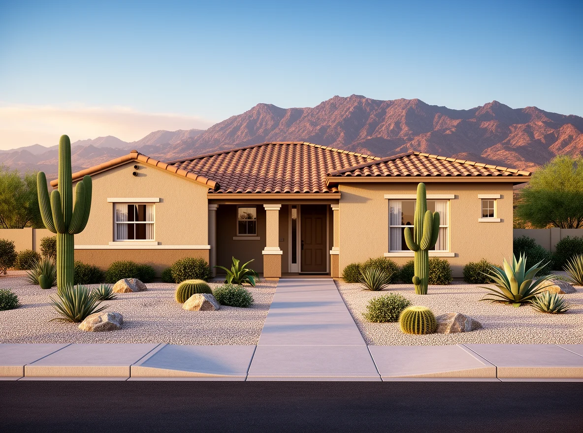Southwestern style home exterior in Peoria, Arizona