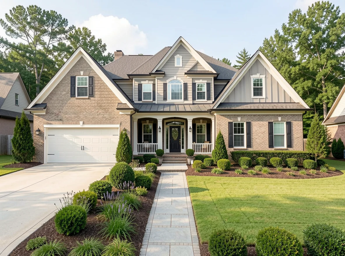 Suburban home exterior in North Atlanta