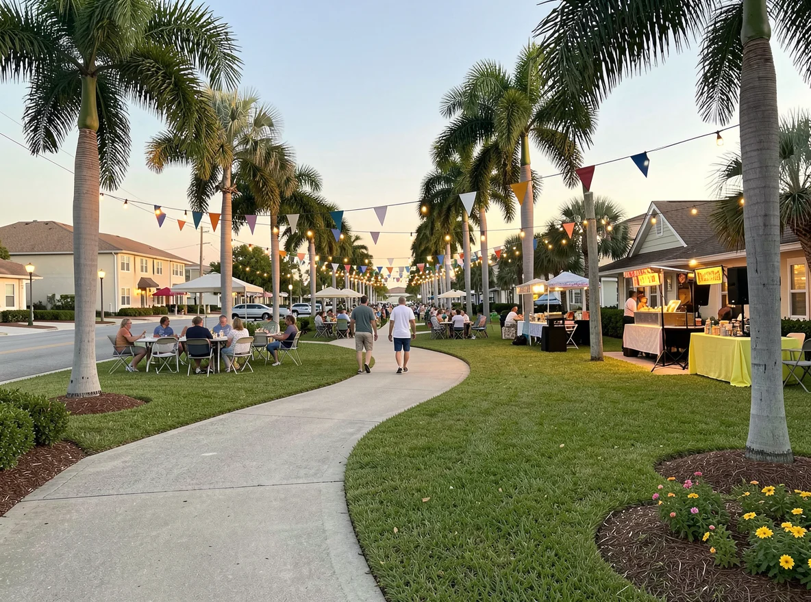 Community atmosphere near the coast in Hollywood