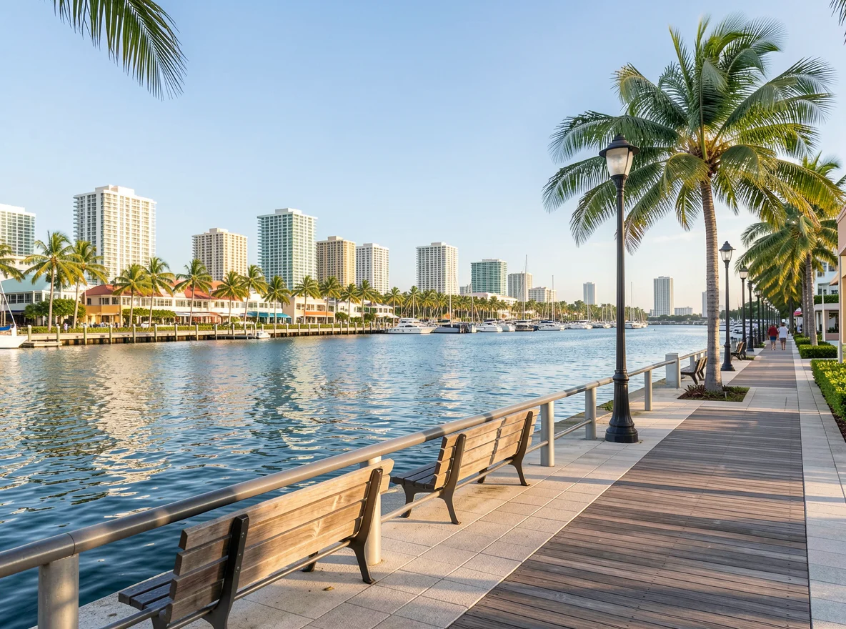 Waterfront scenery in Miami