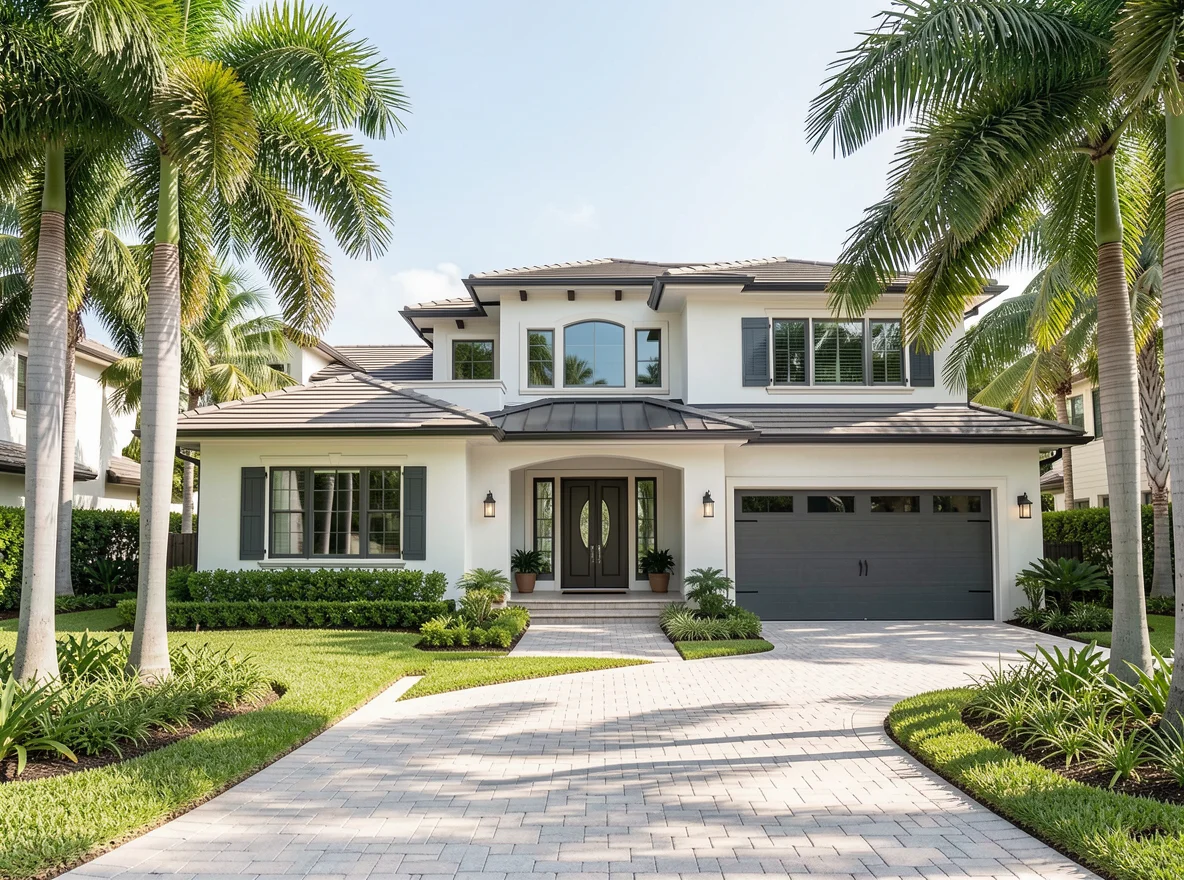 Tropical home exterior in Miami