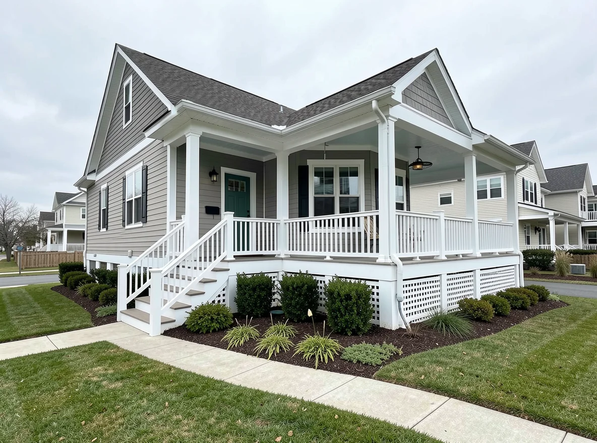 Coastal style home exterior in Ocean View Delaware