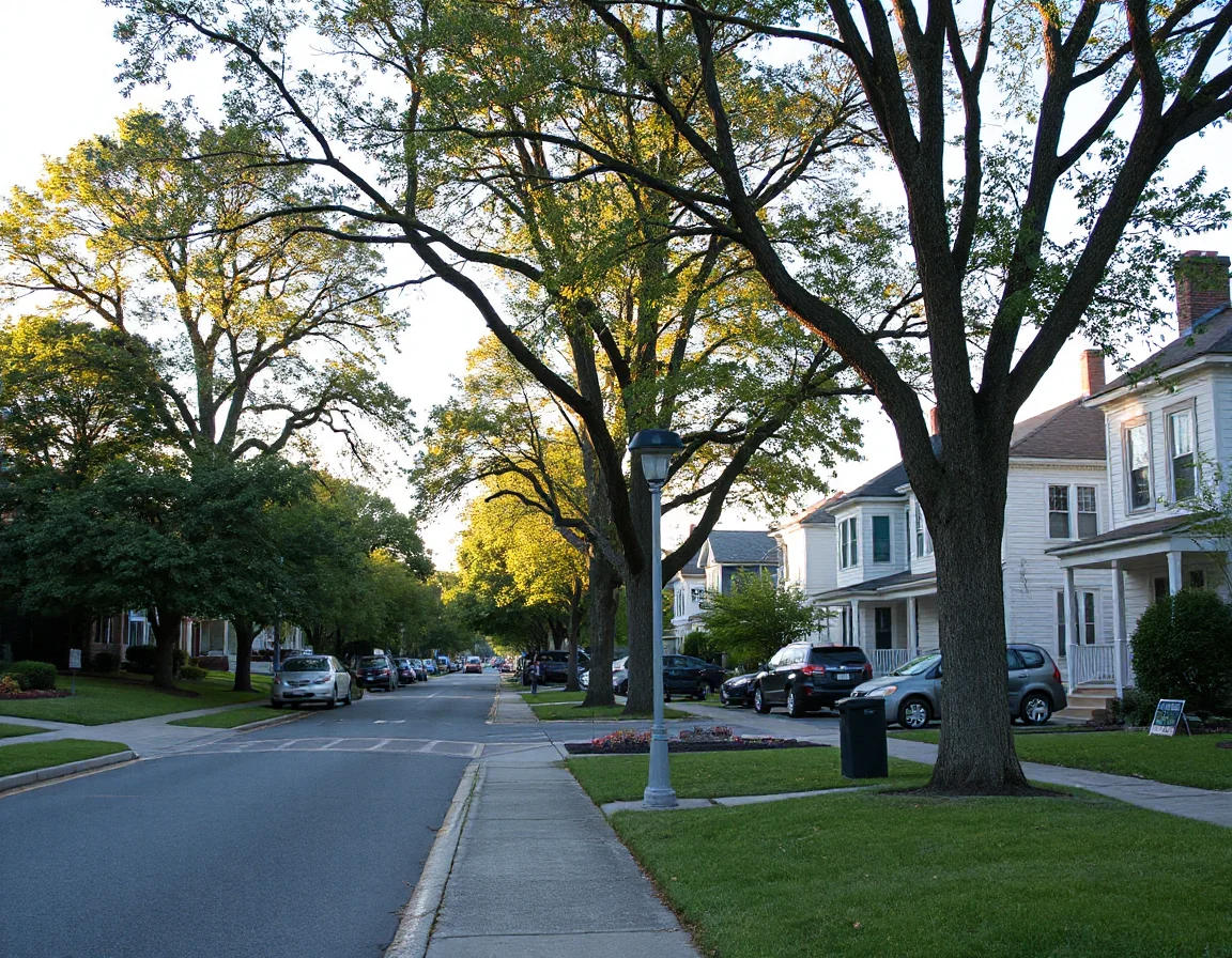 Residential community street in Salisbury