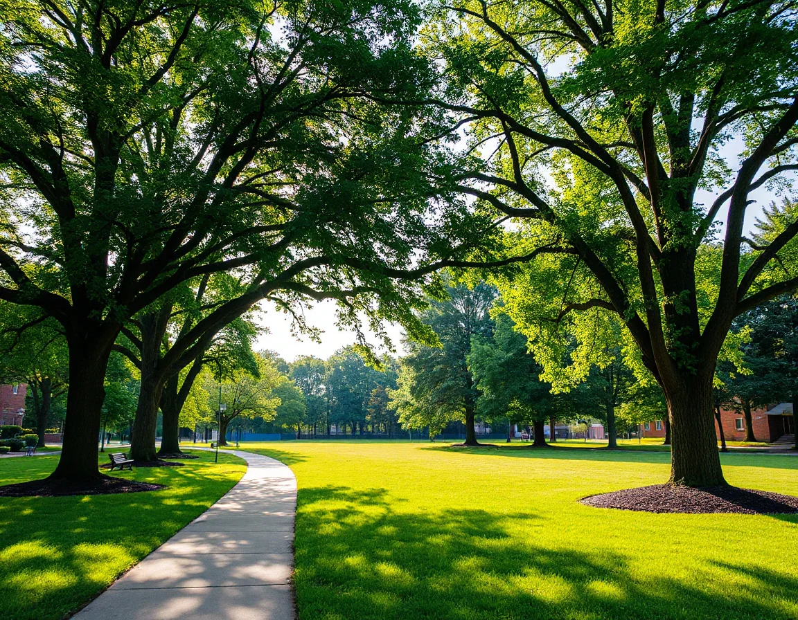 Leafy public park in Berlin, Maryland