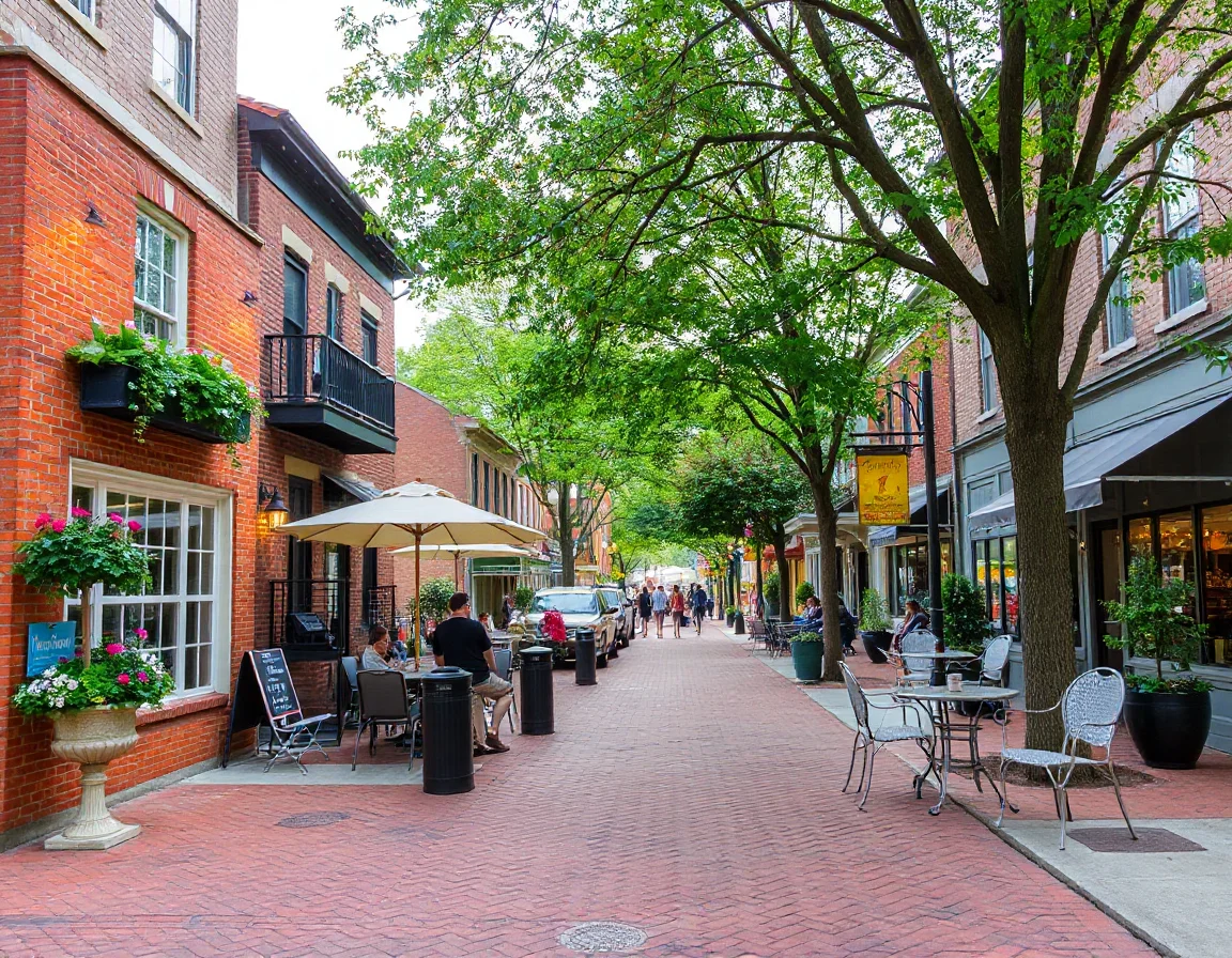 Historic streetscape in Berlin, Maryland