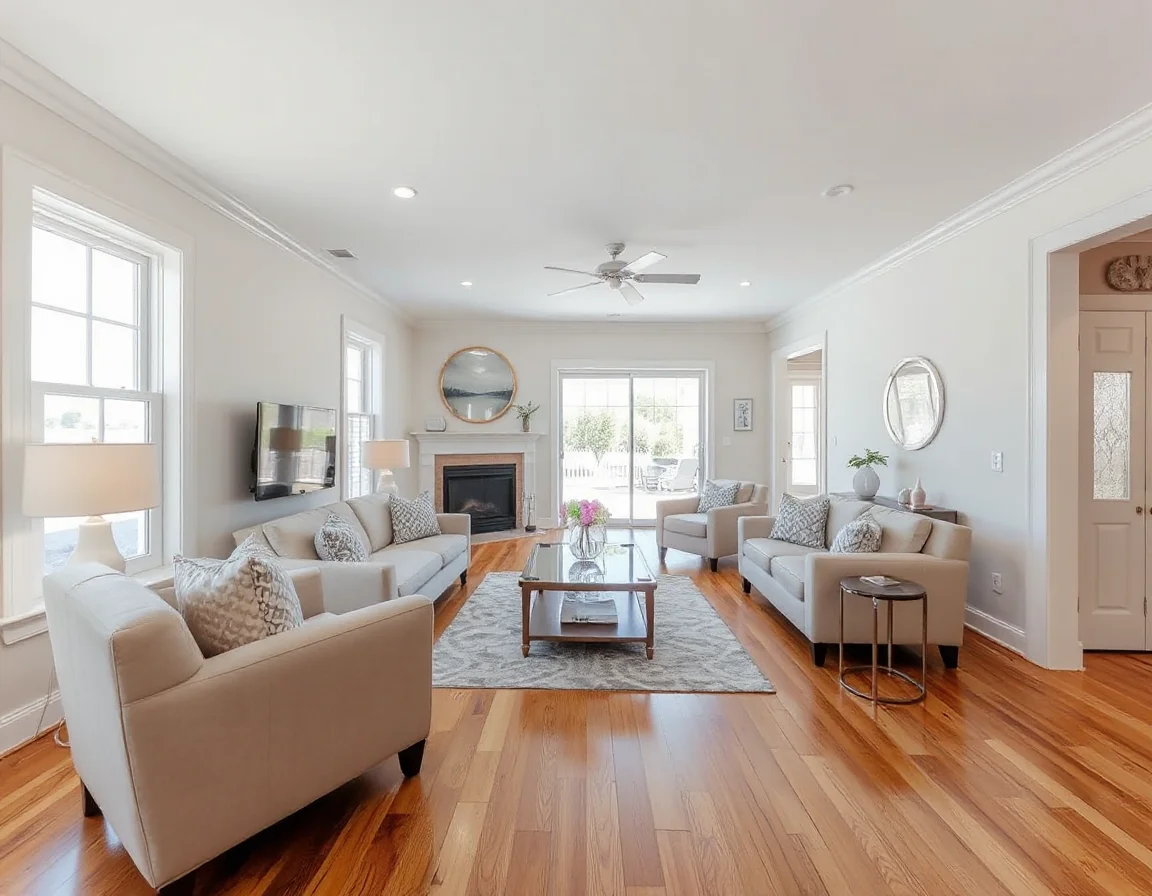 Bright staged home interior in Lewes, Delaware