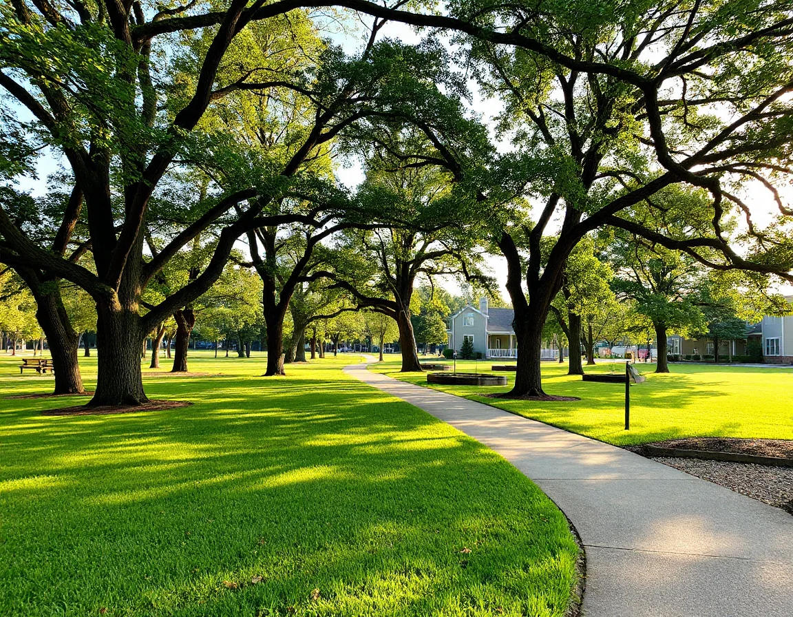 Community green space and walking path in Ocean Pines