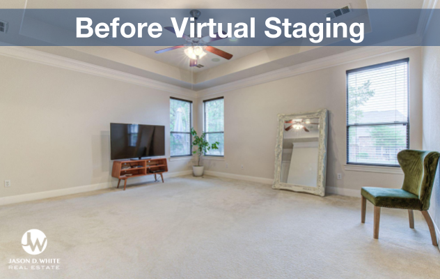 image of bedroom virtually staged in west Austin
