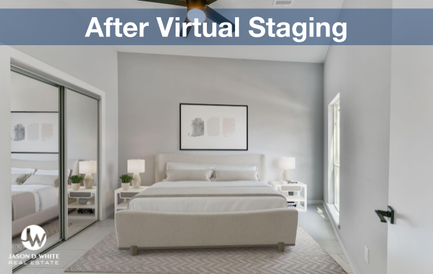 image of bedroom virtually staged listed for sale