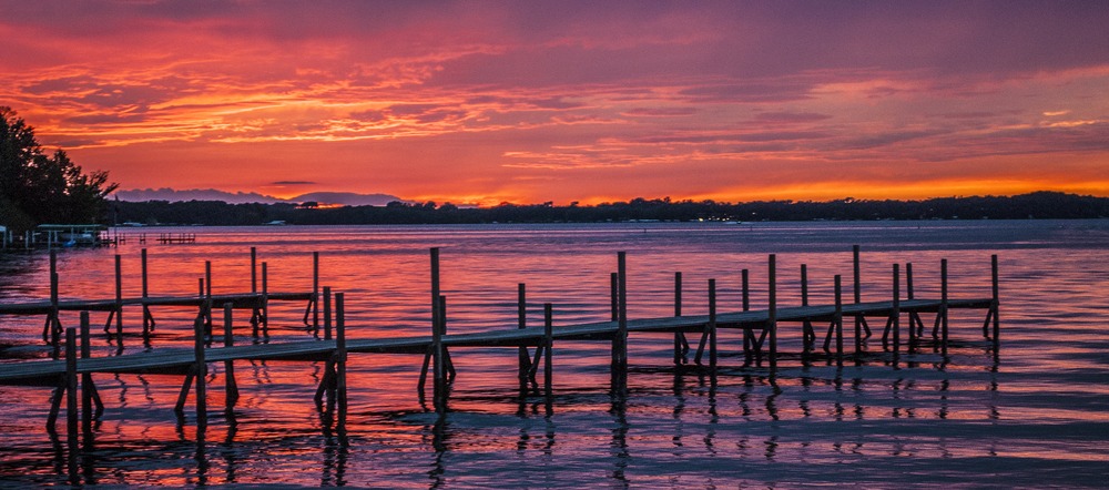 Okoboji sunset over West Lake