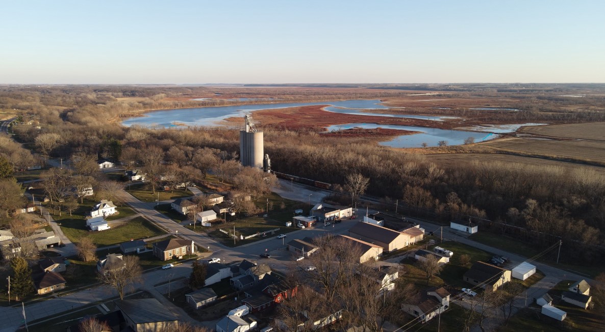 aerial view of real estate in runnells iowa