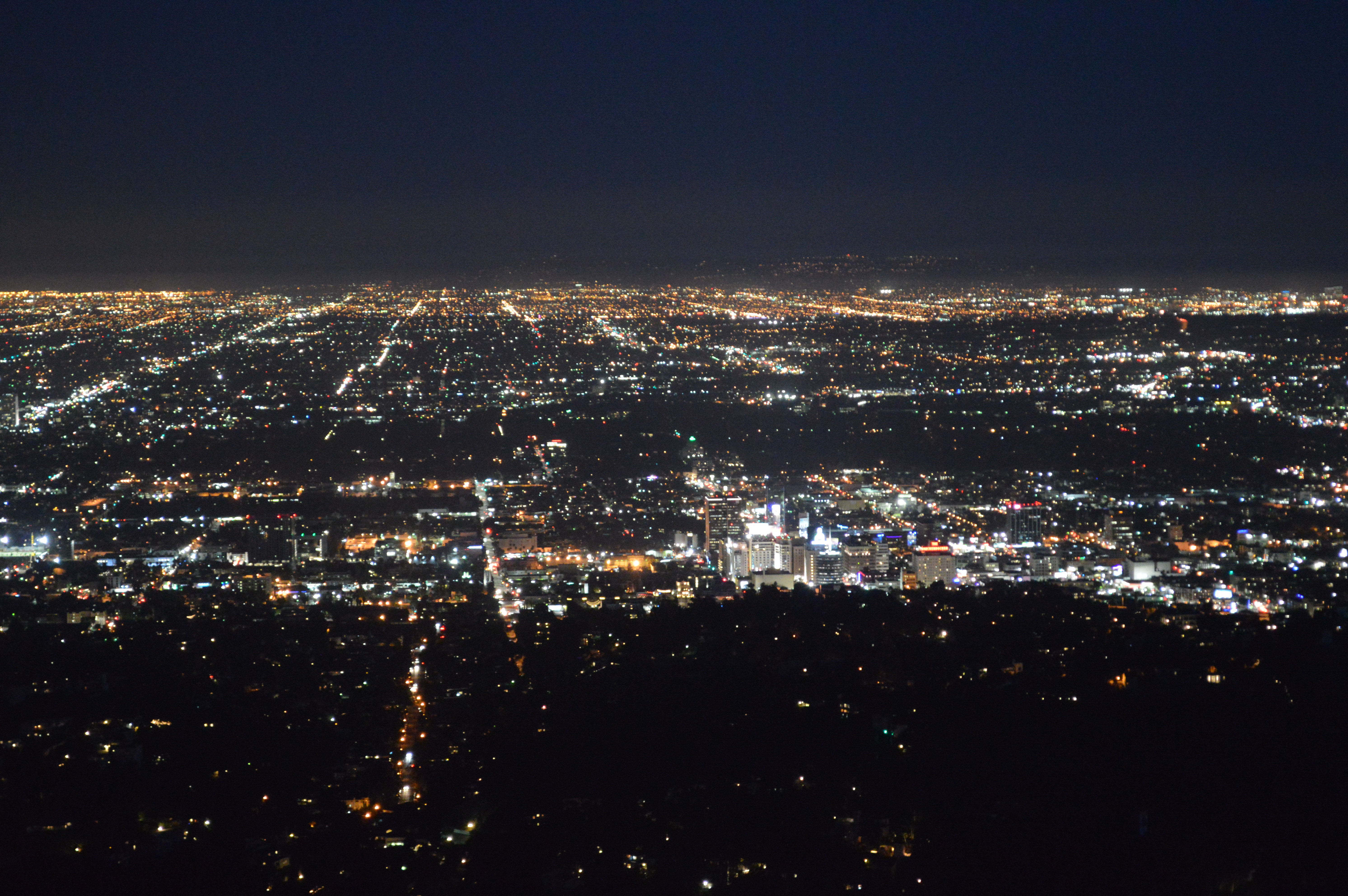 Night views are one of the defining luxuries of hillside living in Outpost Estates and the surrounding Hollywood Hills. Nighttime view of Los Angeles city lights from the Hollywood Hills near Outpost Estates.