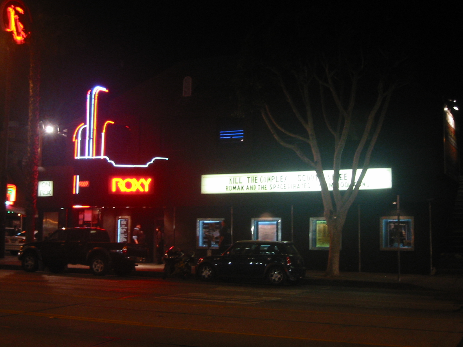 The Roxy Theatre at night on the Sunset Strip