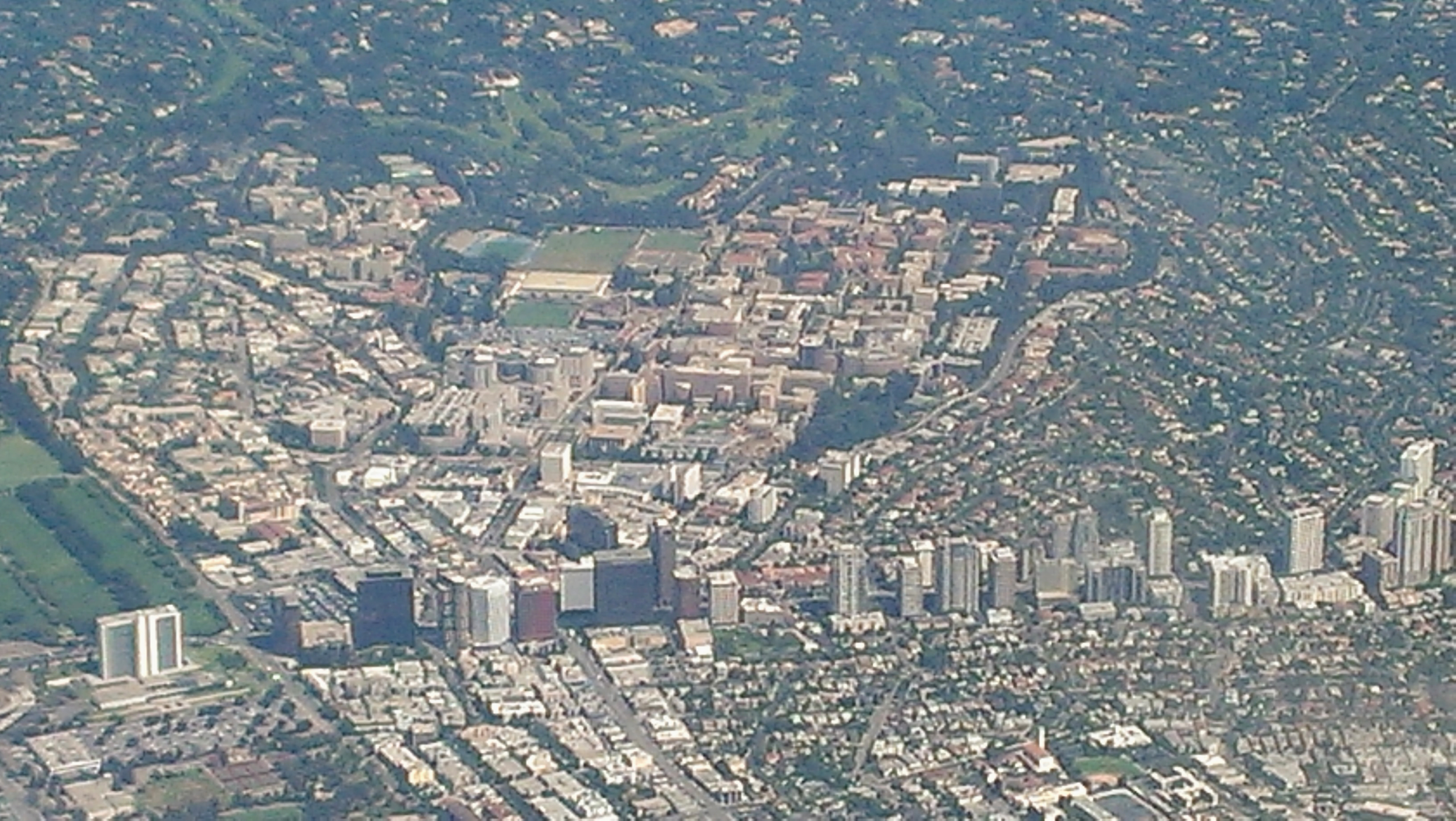 Westwood street sign on Wilshire Boulevard in Los Angeles.