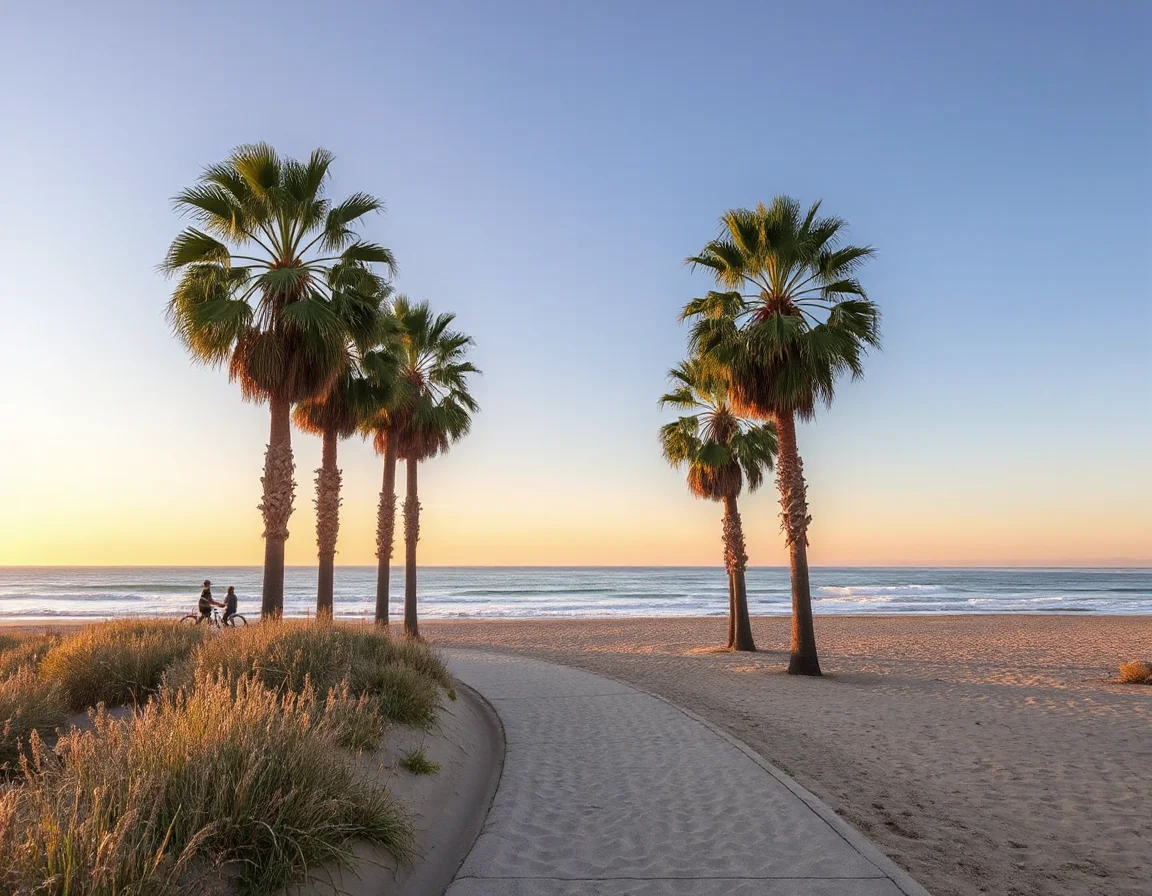 Santa Monica beach and coastal bike path