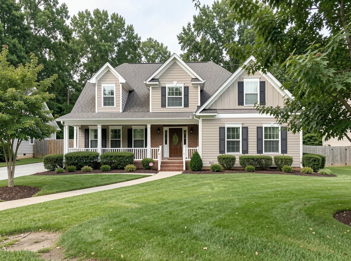Home exterior in a Waxhaw neighborhood