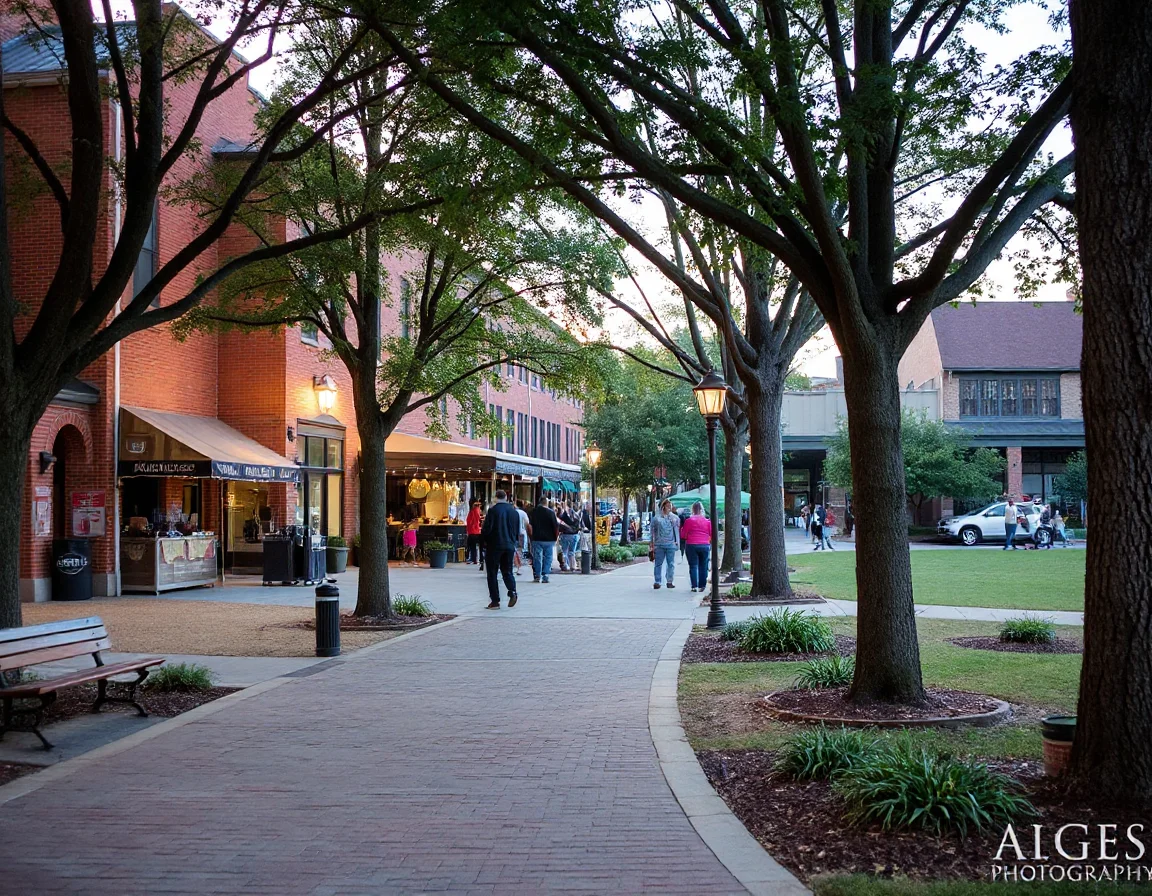 Historic community gathering area in Matthews, North Carolina