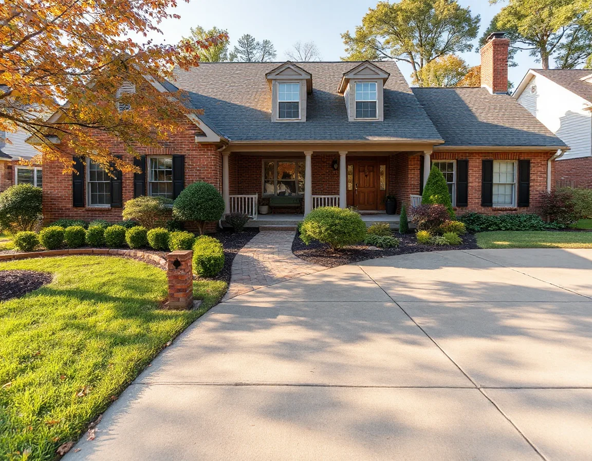 Well-maintained Burlington home exterior with landscaped front yard