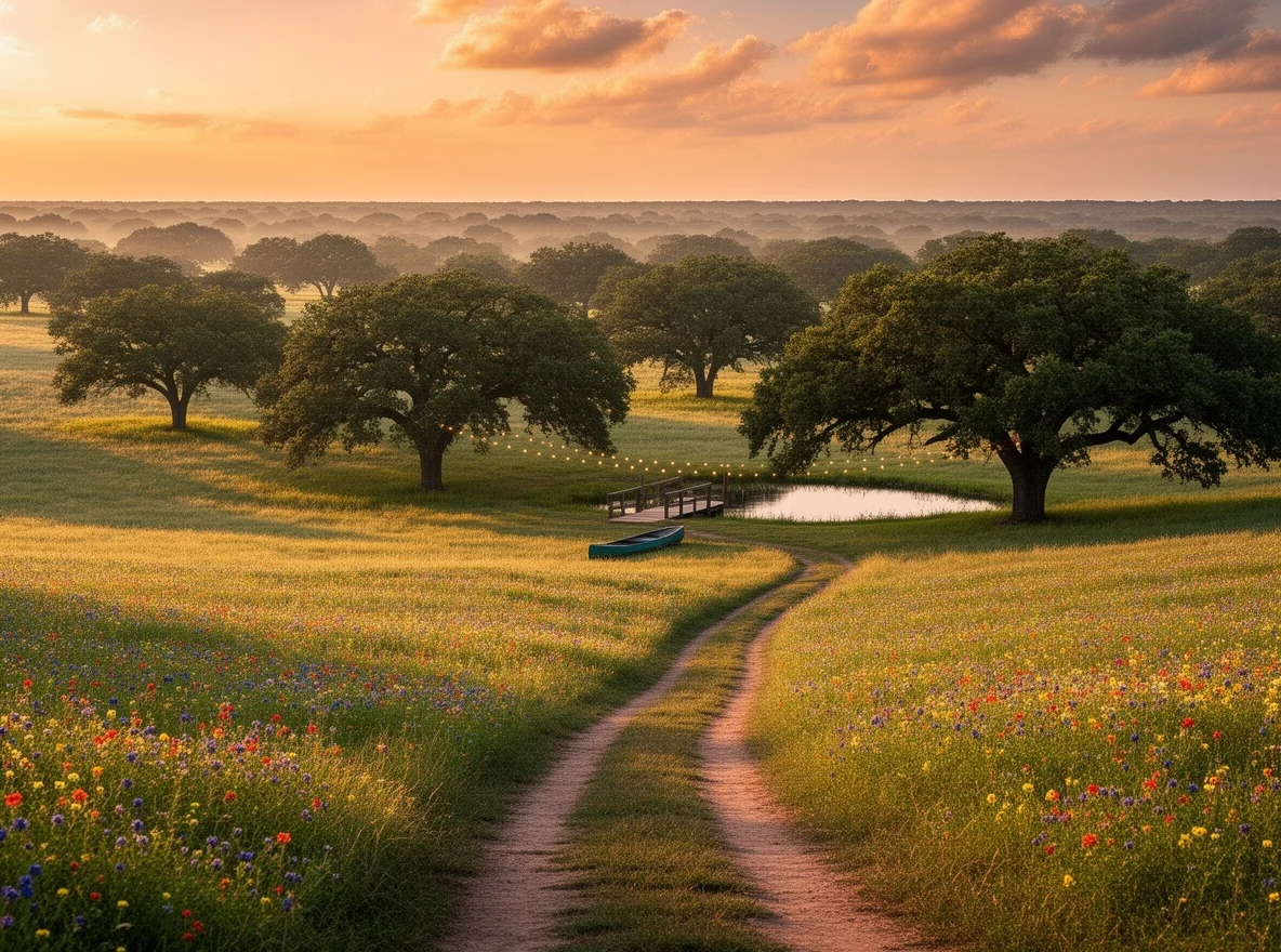 Open countryside and oak trees near Elgin