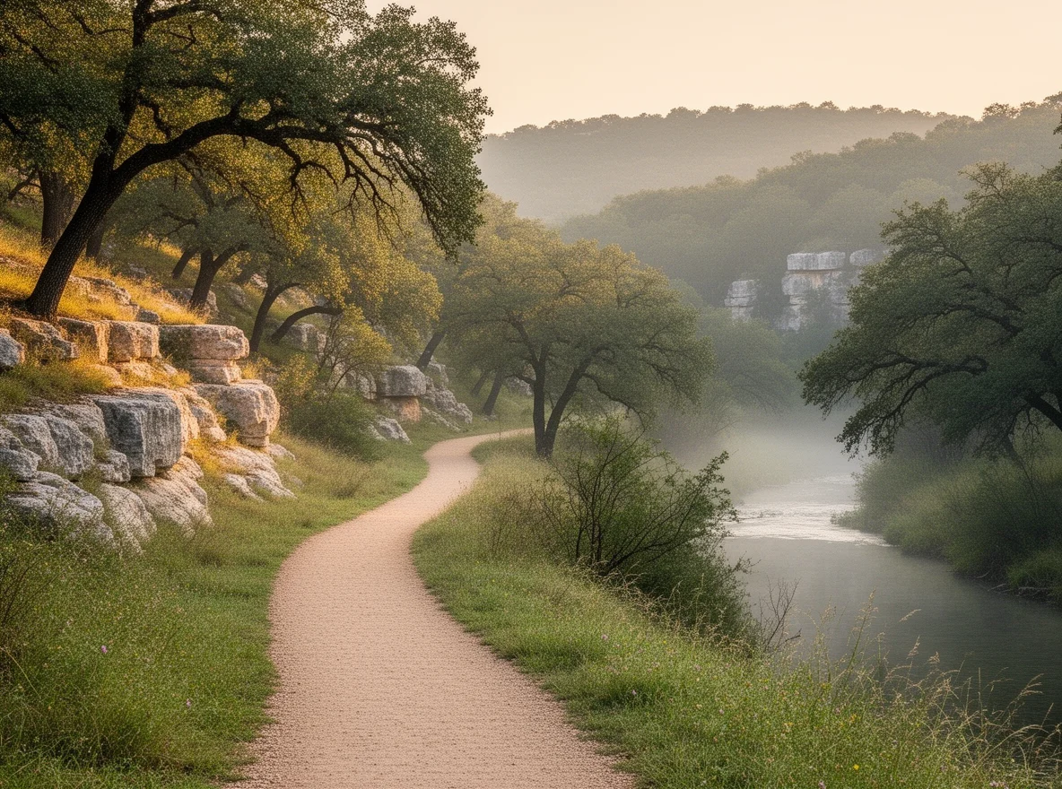 Greenbelt trail landscape near Austin