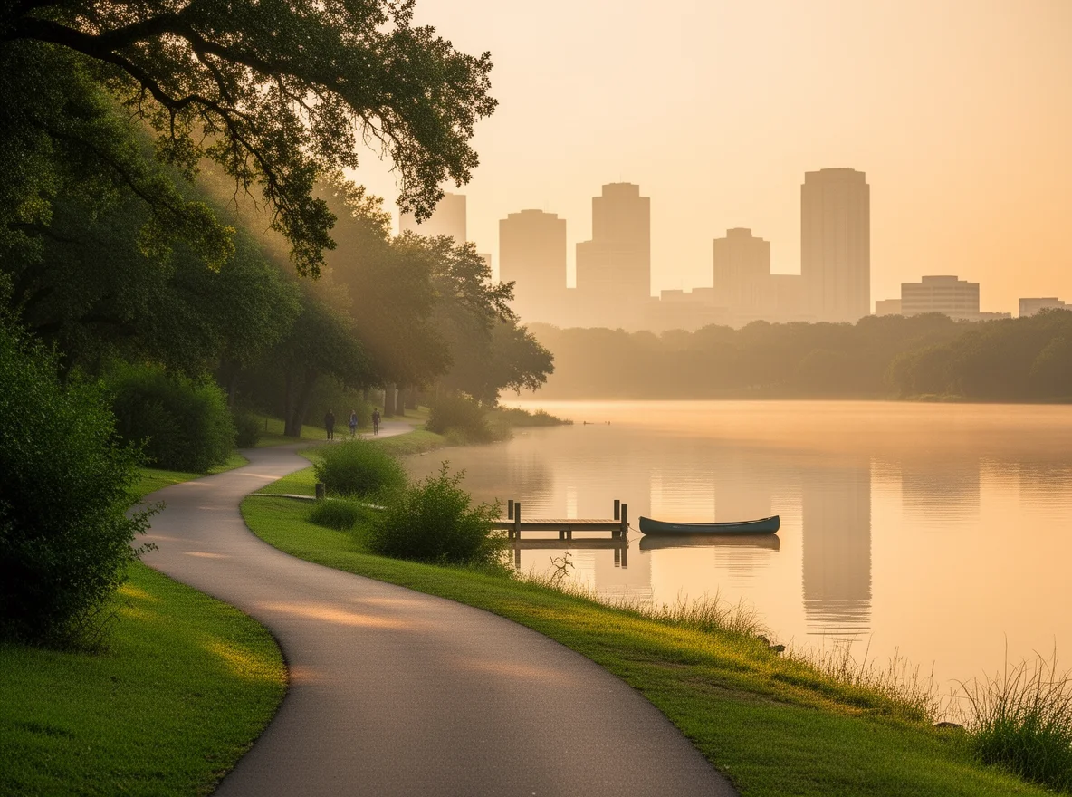 Waterfront trail along Lady Bird Lake in Austin