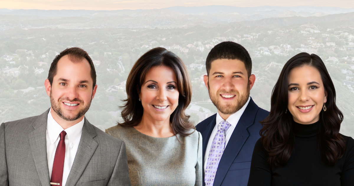 Kathy Watterson Team, Santa Clarita real estate agents, from left to right Daniel Walsh, Kathy Watterson, Chris Wells and Sarah Watterson, RE/MAX of Santa Clarita